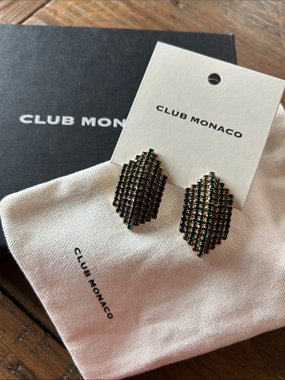 Club Monaco Emerald & Periodot Crystal Earrings